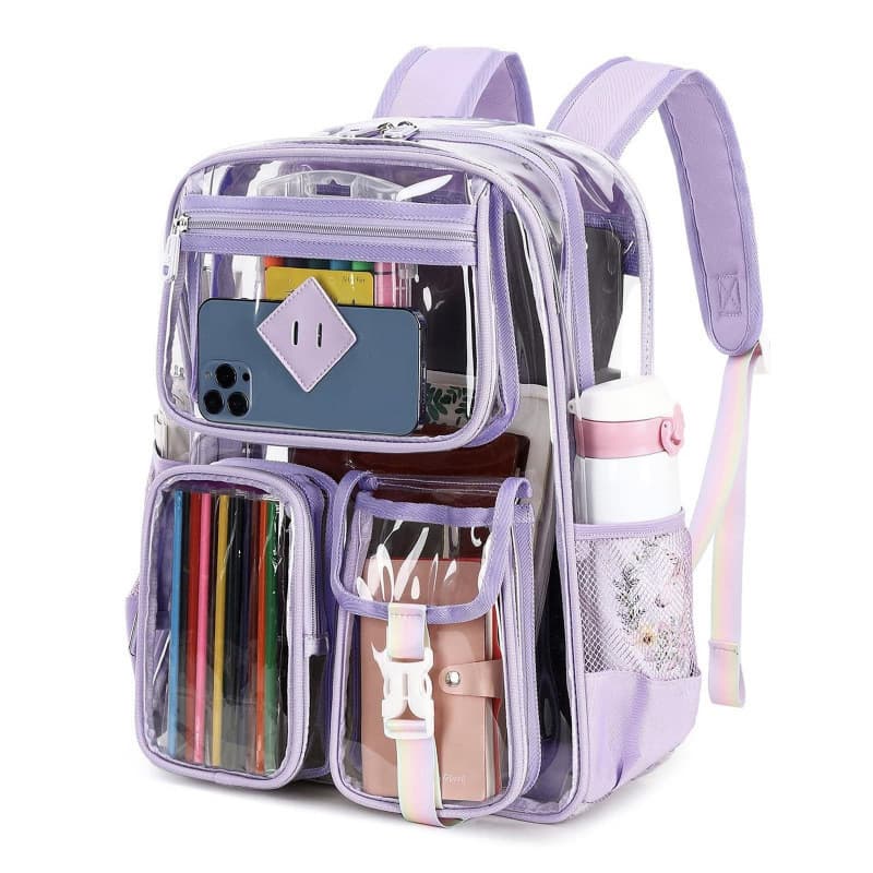 New In Stock Cross-border Amazon Hot Sale Transparent Backpack PVC Shoulder Bag Outdoor Fitness Sports Visible Backpack