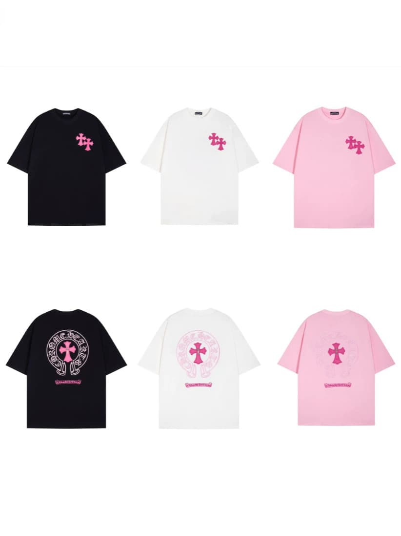 26S cross-border correct version of the new trendy brand ChromeHeirts heavy industry printed short-sleeved T-shirt stall wholesale
