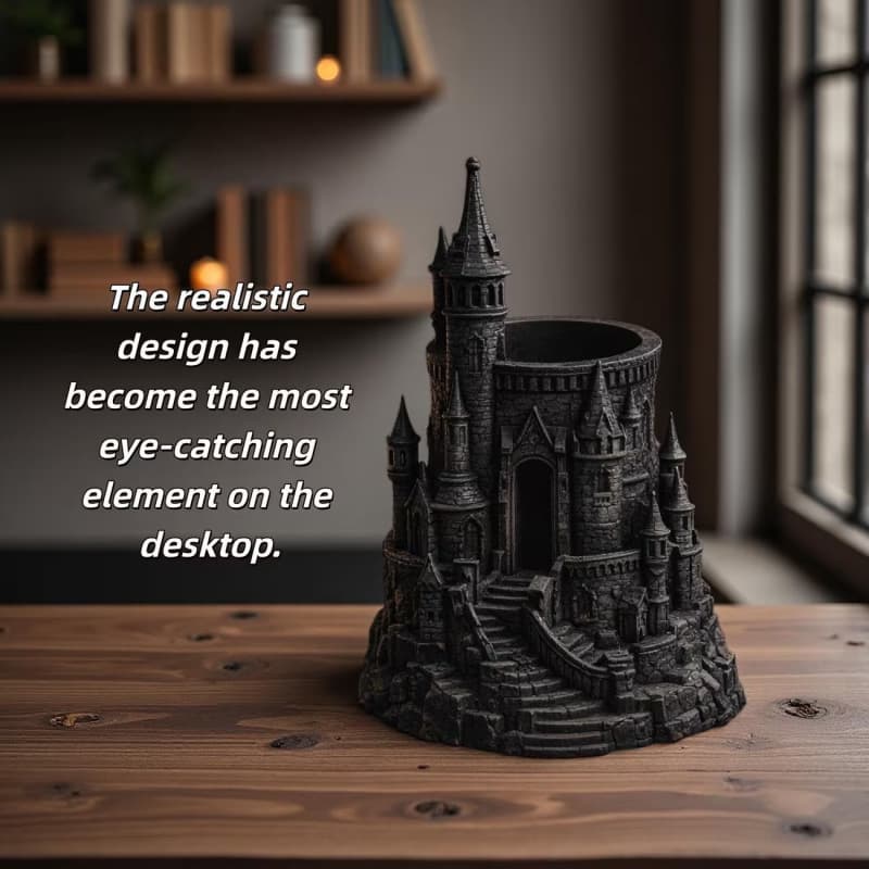 Cross-border popular dark style castle pen holder Harry Potter castle 3D printing creative pen holder magic castle