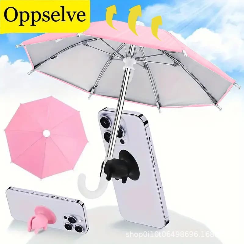 Motorcycle outdoor riding mobile phone umbrella, small and cute pig stand, portable business opportunity, sun umbrella, rain umbrella