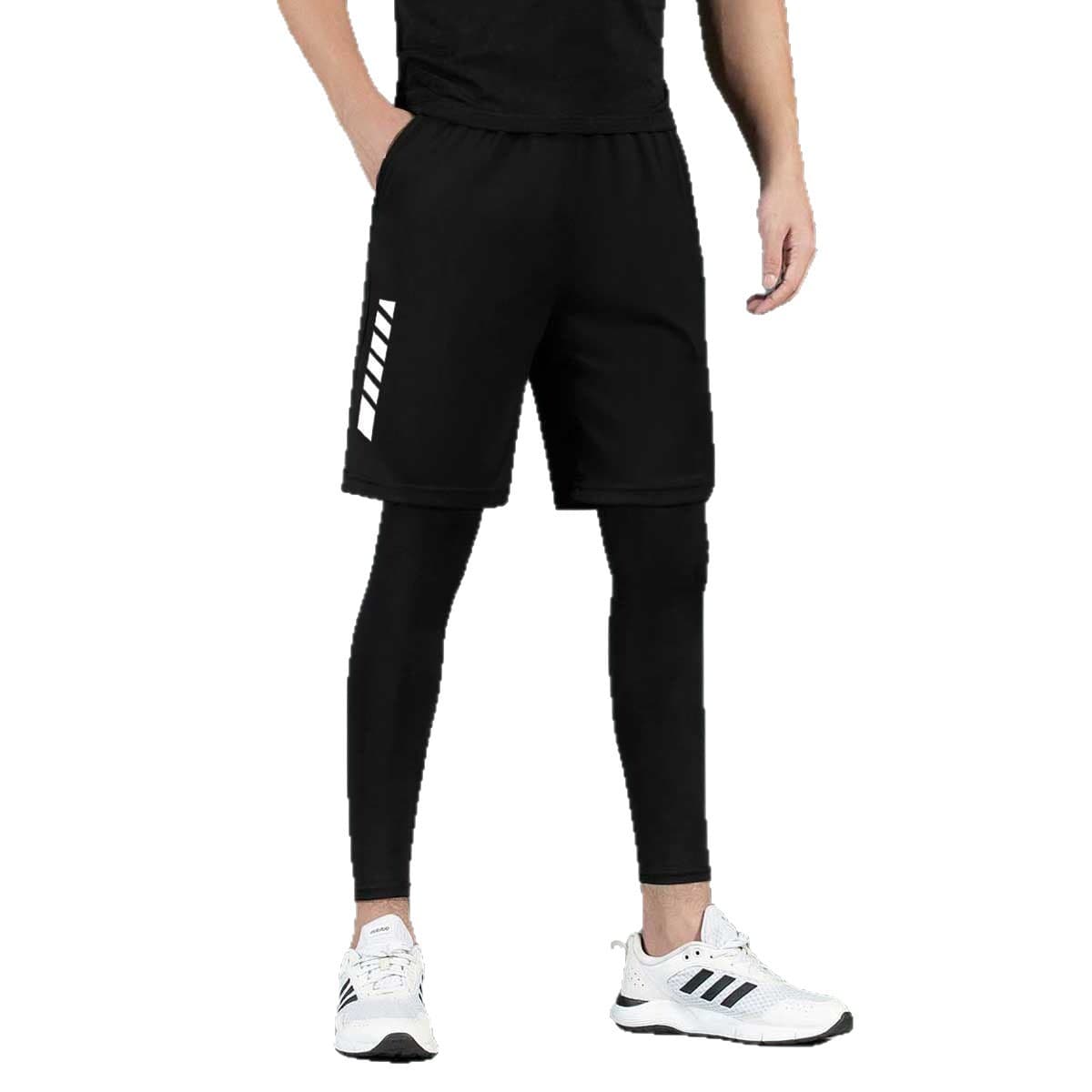 Men's Compression Shorts Quick-Dry Sun Protection High-Elasticity Gym Shorts Sports Set Running Wear Basketball Compression Training