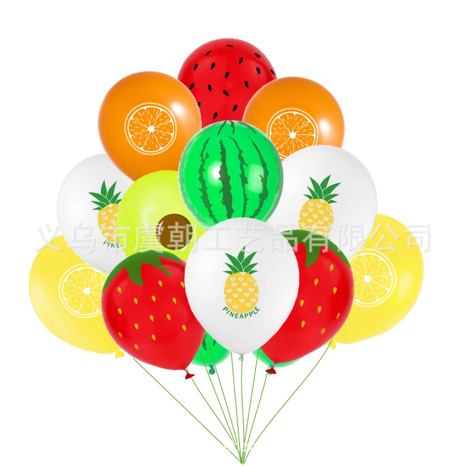 New Hawaiian Tropical Rainforest Strawberry Fruit Balloon Watermelon Pineapple Hawaiian Birthday Party Decoration