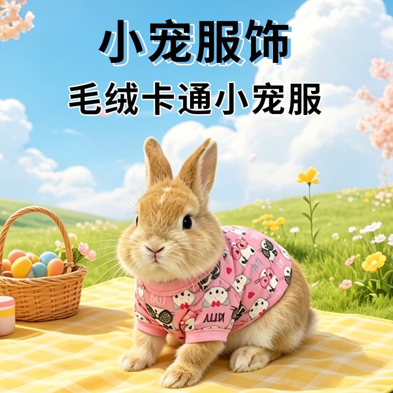 [Foreign Trade Final Order Processing] Pet Rabbit Clothes Plush Cartoon Pattern Rabbit Guinea Pig Lop Rabbit Baby Rabbit Clothes