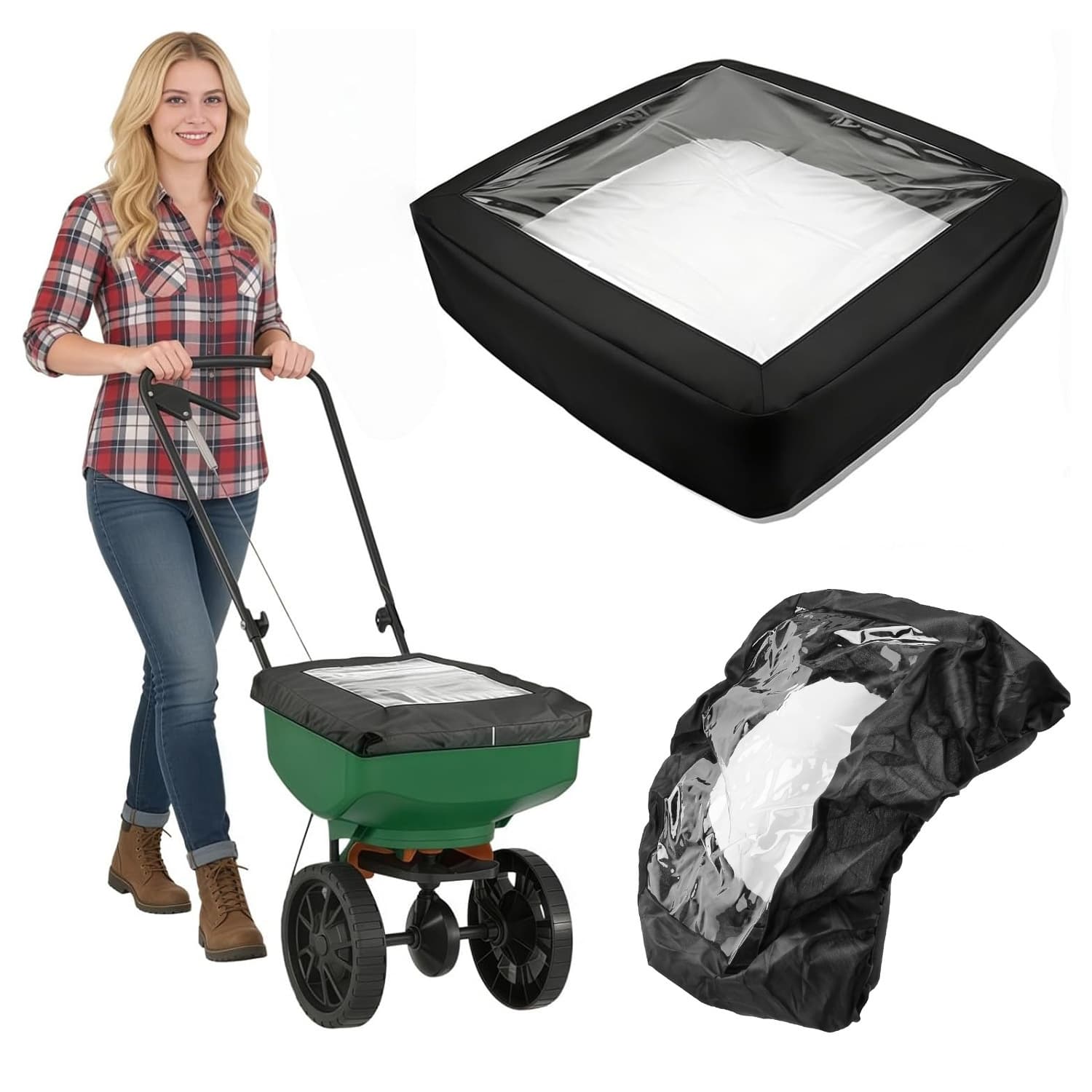 Gardening waterproof visual seeder cover garden dustproof sun protection cover small household sowing salt spreader cover