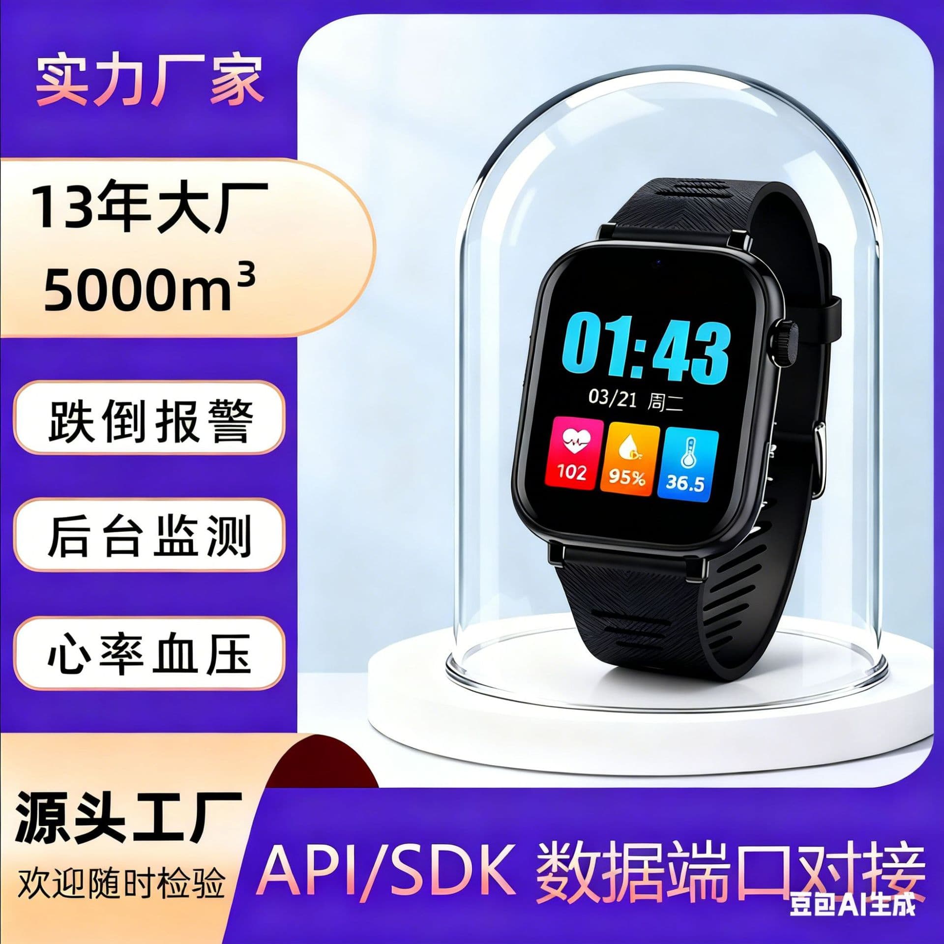 5G Full-Network Senior Locator Phone Watch with Anti-Loss GPS, Heart Rate, Blood Pressure, Fall Detection, and One-Key SOS