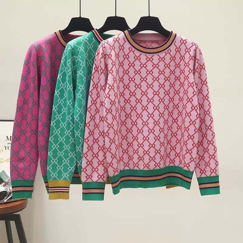 2024 Independent Site Gucci European Station AliExpress Cross-border Trade Autumn/Winter Women's Knit Pullover Sweater