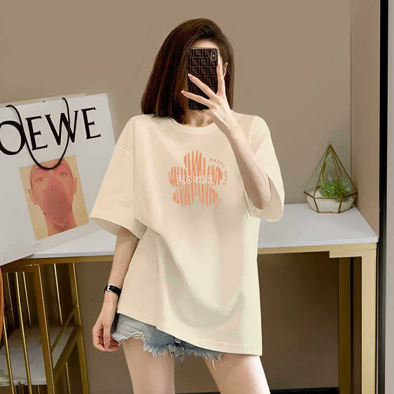 Summer Thin Maternity T-Shirt, Loose Maternity Top, Short Sleeve Maternity Wear, Denim Shorts, Plus Size 200