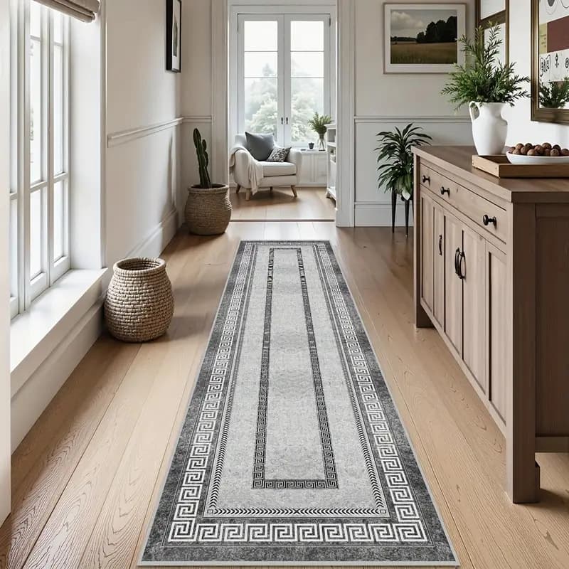 Cross-border temu European classical crystal velvet floor mats corridor stain-resistant and easy-care floor mats kitchen water-absorbing and oil-absorbing floor mats