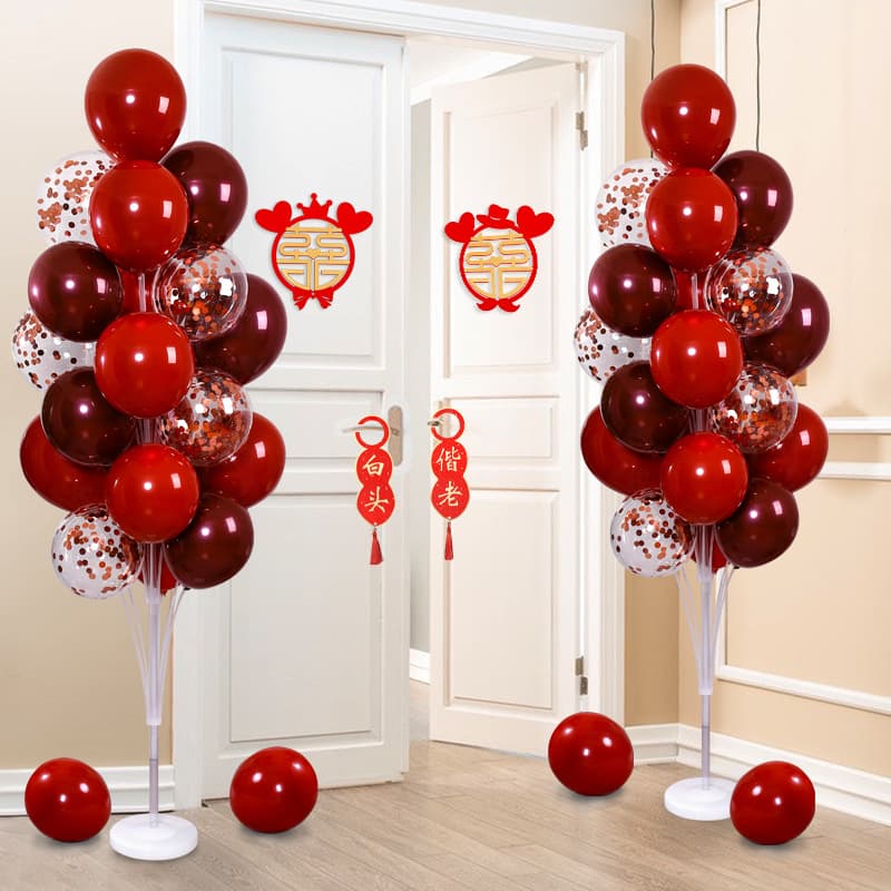Wedding room floor floating balloons engagement decoration romantic wedding bedroom table floating bracket layout set wedding supplies collection