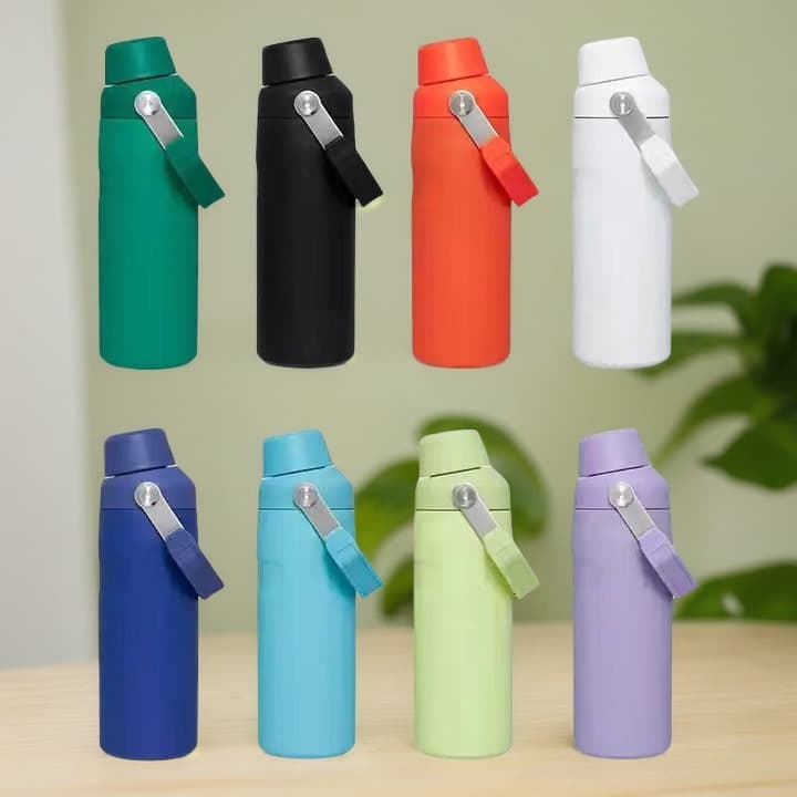 Cross-Border Hot Selling Ice Bull Cup Outdoor Large Capacity Sports Water Bottle 304 Stainless Steel Insulated Cup with Handle Car Cup