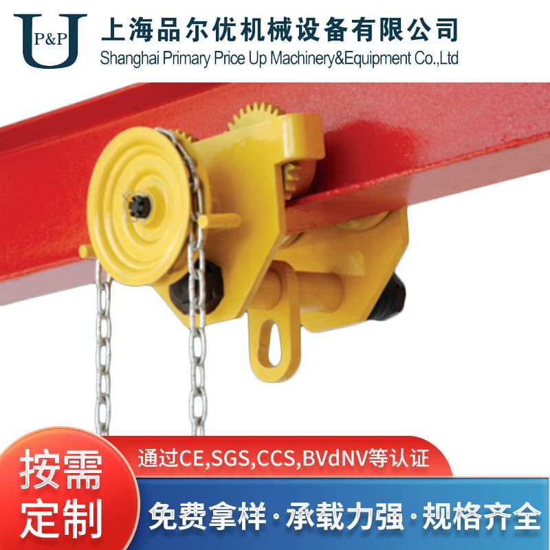 TG Hand Pulled Trolley, Hoist Cat Head Monorail Trolley I-Beam Runner, Hand Pulled Sliding Hand Push Type