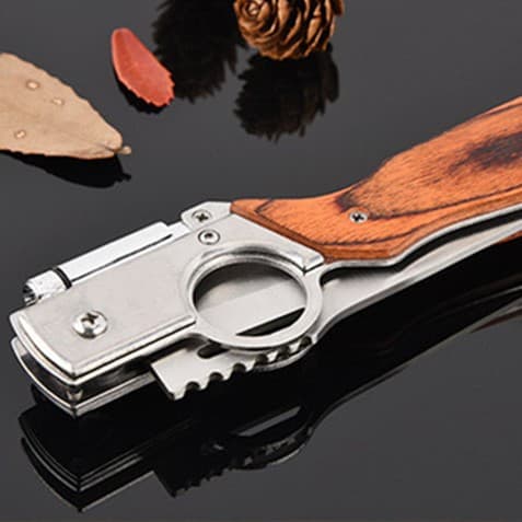 LED Outdoor Knife Stainless Steel Multi-Function High Hardness Fruit Knife Unsharpened