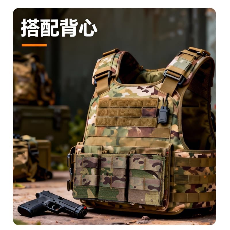Tactical Expansion MOLLE Accessory Pouch FAST Triple Magazine Pouch Camouflage Utility Bag with Clips Medium
