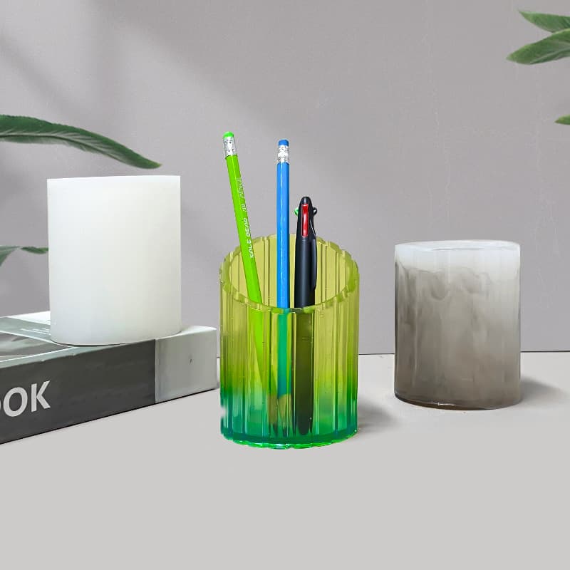 Silicone Mold DIY Cylindrical Mirror Pen Holder Resin Mold Gypsum Aromatherapy Candle Cup Diffuser Stone Mold