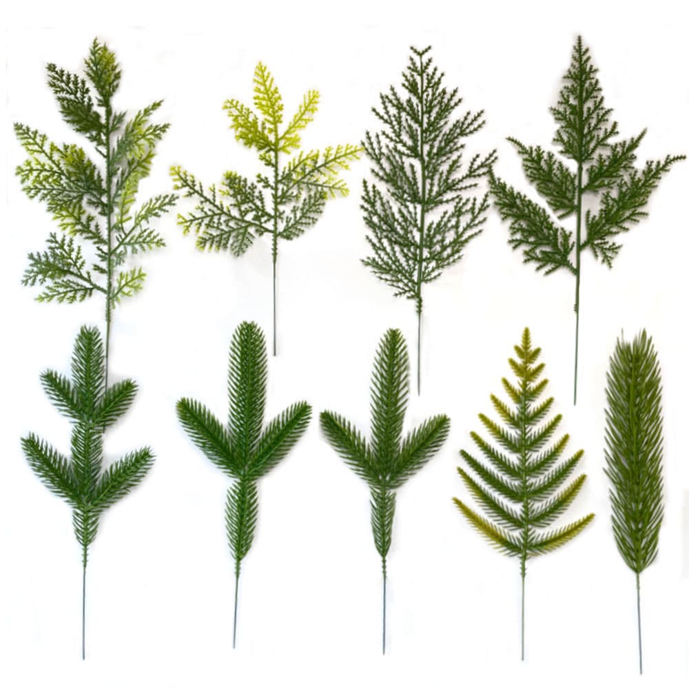 Cross-border Artificial Leaves Pine Needles DIY Christmas Tree Wreath Accessories Decoration Photography Props Plants Wholesale