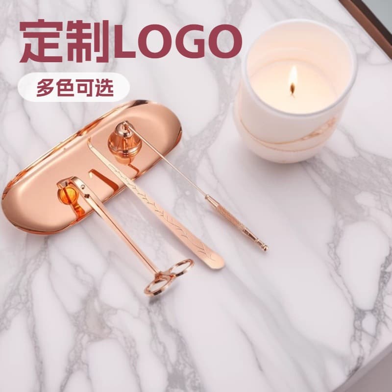 Stainless Steel Aromatherapy Candle Tool Set Snuffer Bell Candle Scissors Hook Tube Home Daily Use Accessories