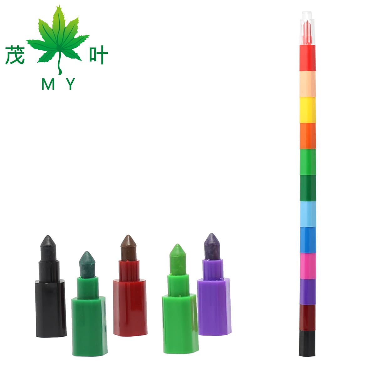 12-Section Rectangular Multi-Segment Rainbow Crayon 587 Multi-Color Children's Small Gift Paintbrush Toy