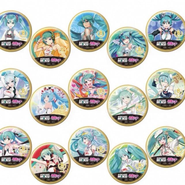 Genuine Hiya Hatsune Miku GT Plan 15th Anniversary Random Metal Texture Badge Blind Box Animation Second