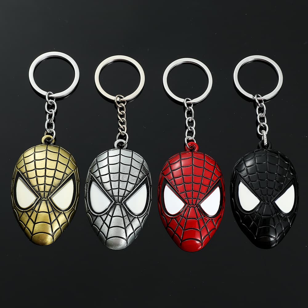 Movie-themed keychain Spider-Man mask zinc alloy keychain craft anime merchandise hot-selling product
