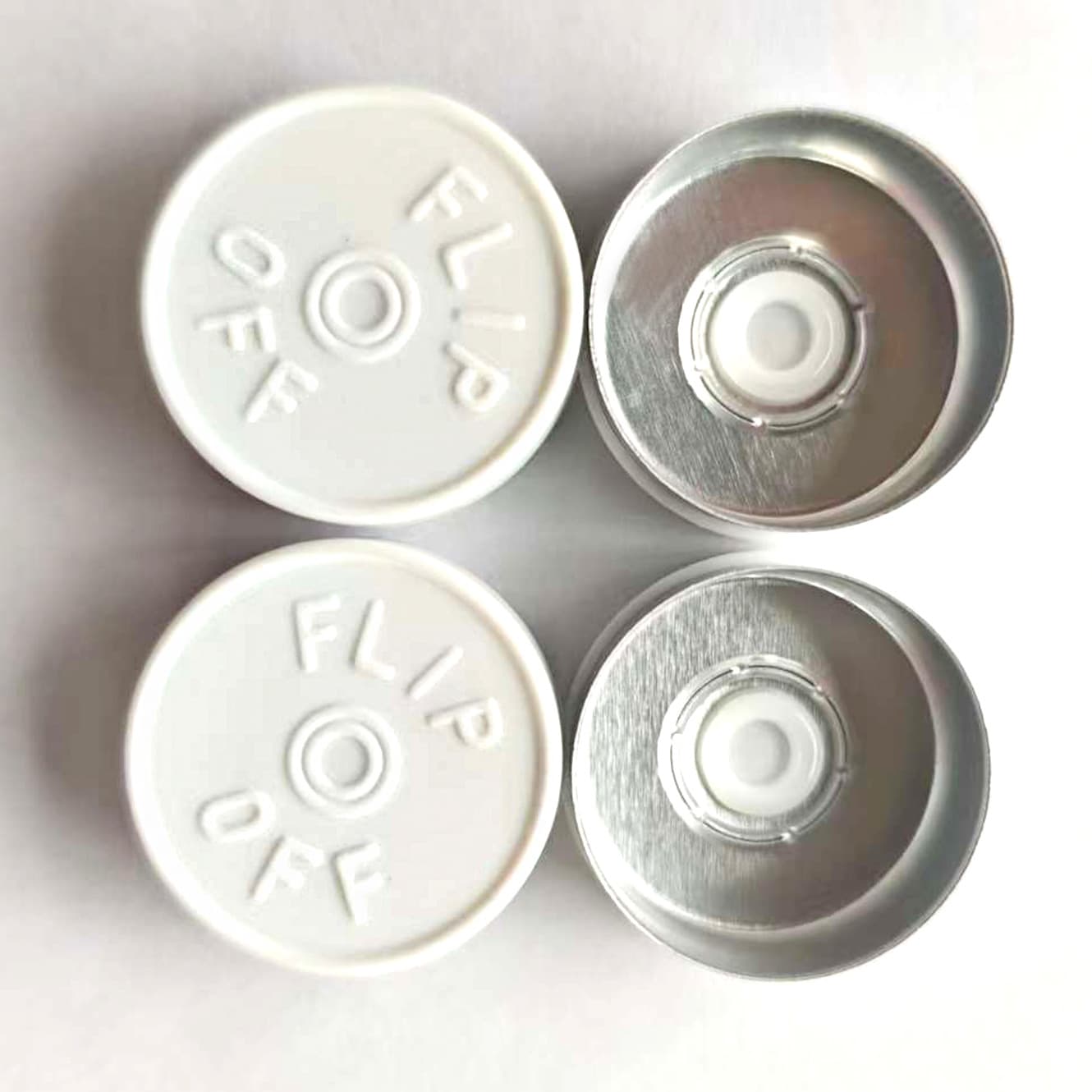 Factory Direct 20-Tooth Various Frosted Aluminum-Plastic Caps, Compatible with Vial Bottles, Blue Snap-On Aluminum Caps