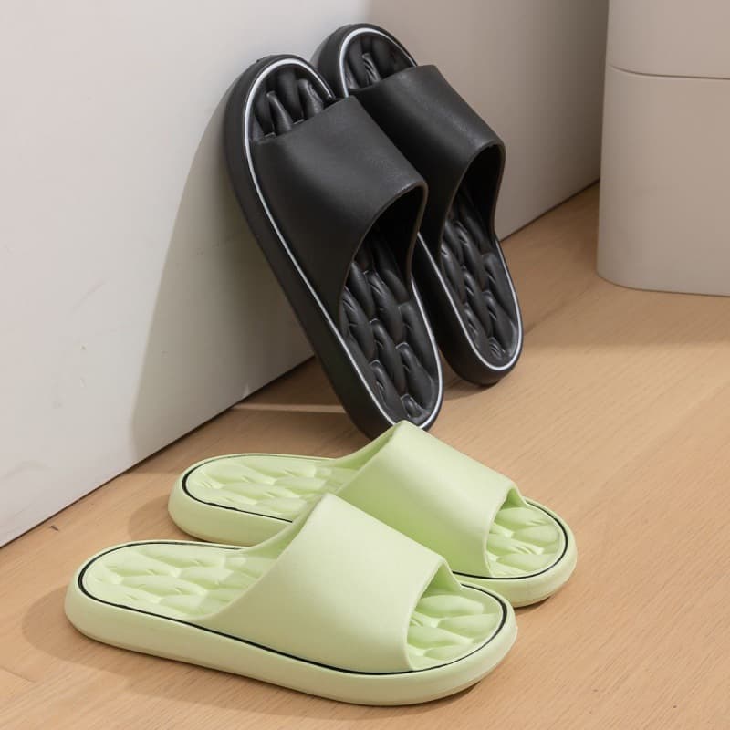 Anti-Slip Bathroom Slippers Men's Summer Outdoor Wear Comfortable Home Indoor Shoes PVC Material Thickened TPR Sole Casual Style