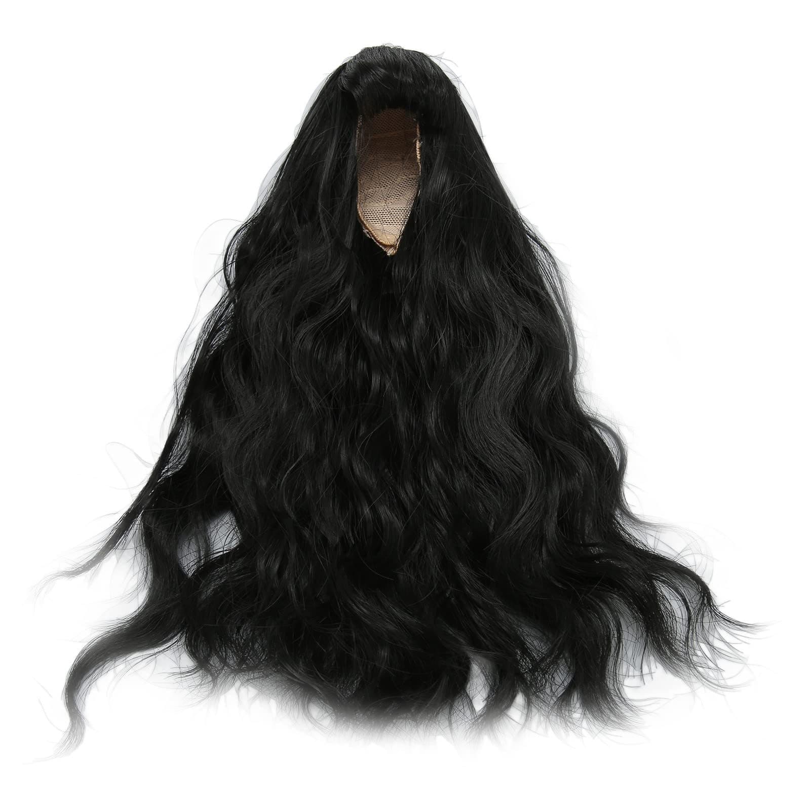 Wig for Young Women 6 Inches, Natural Hand-Curled Bangs, Natural Black
