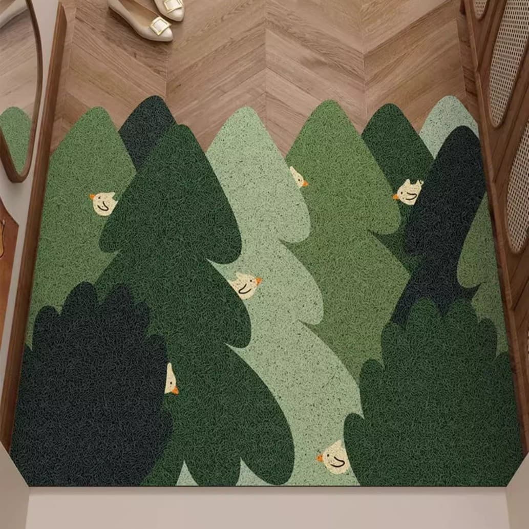 Fresh and stylish doormat, cuttable anti-slip coil mat, welcome home, scrape mud and dirt, coil doormat