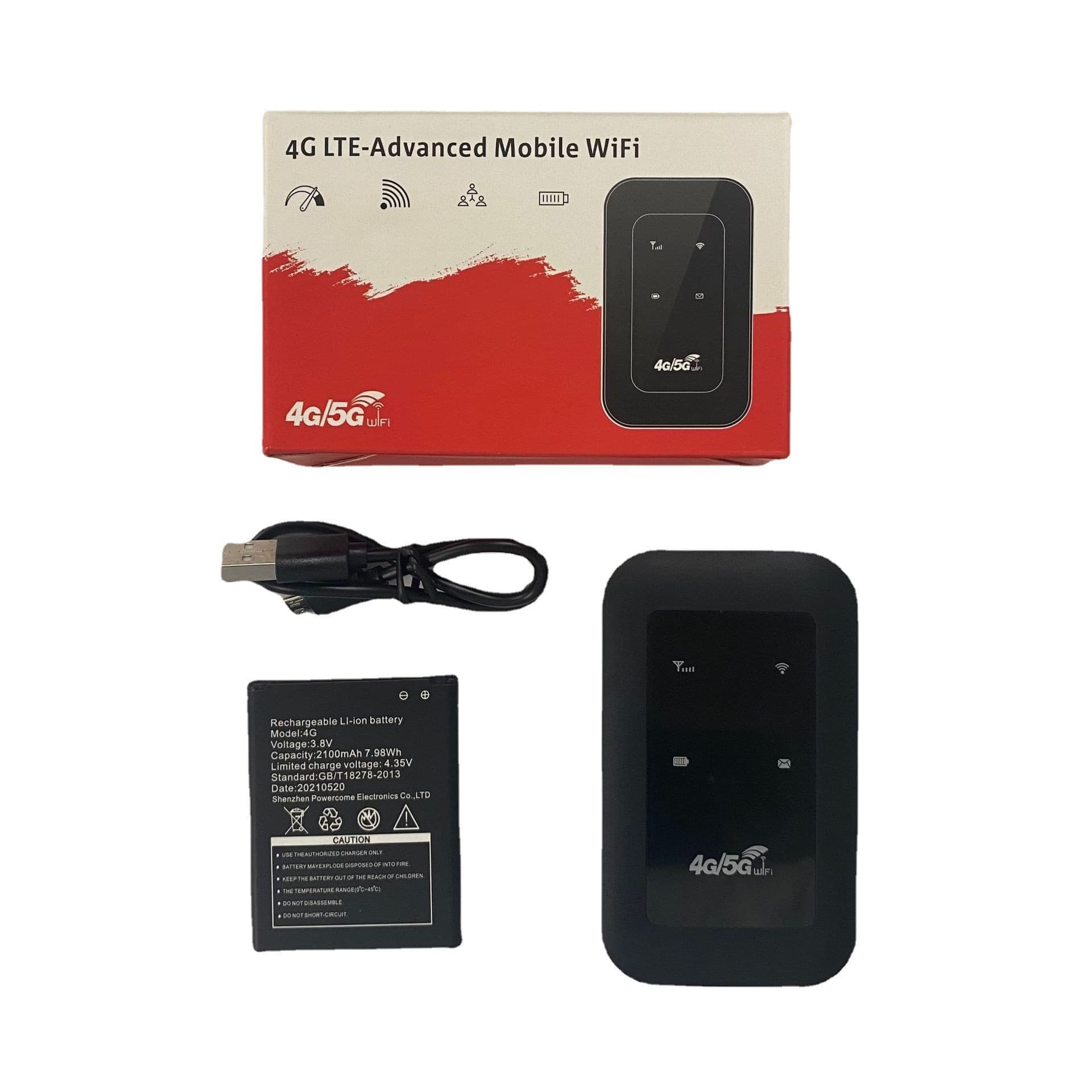 MF800 Black Portable Mobile MiFi Car Portable WiFi with Card Slot Battery Model 1/3/5/4G Portable WiFi