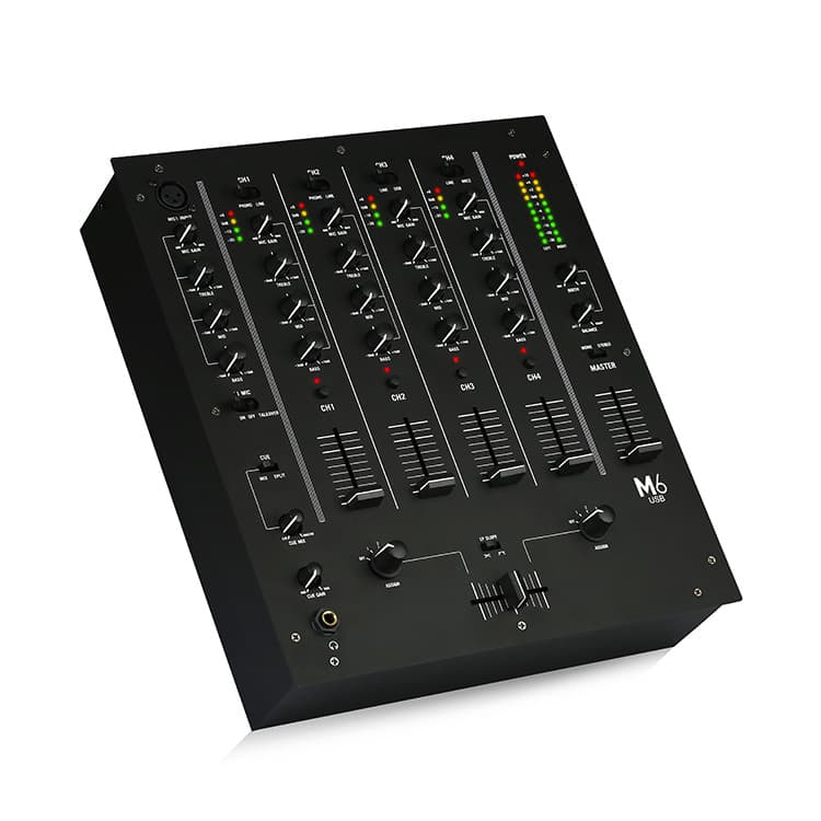 M6 Professional DJ Mixer Console for Home, Computer, Stage, Bar, and Multi-Scene Use