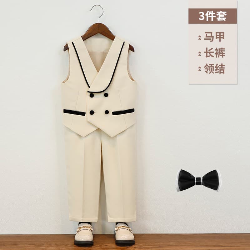 Boys' Suit Vest Set, Piano Performance Outfit, Baby Toddler Suit, Flower Boy Wedding Attire