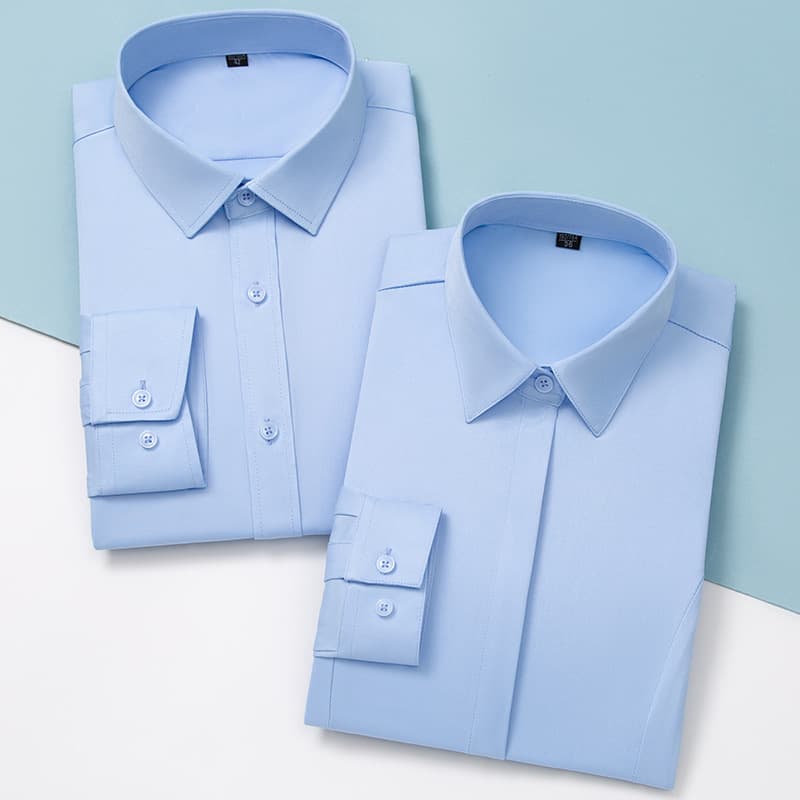 New Long Sleeve Shirt for Men Light Blue Slim Fit Stretch Shirt Business Casual Summer Men's Shirt
