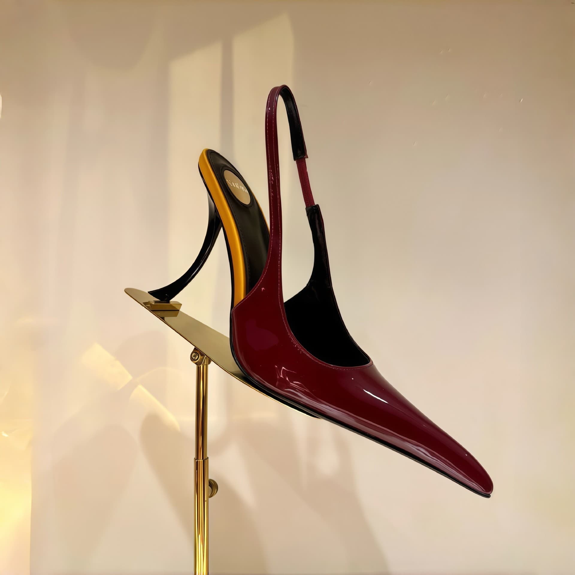 2026 Summer New European and American Pointed Toe Thin Heel Pumps Sexy Fashionable Shallow Mouth One-Strap Backless Sandals