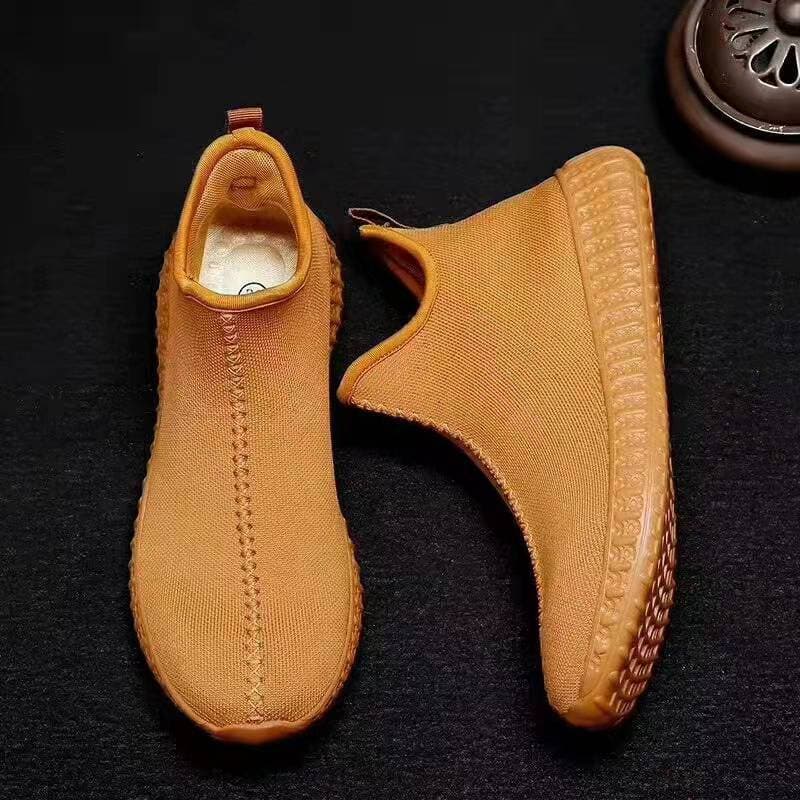 Brand cotton shoes, knitted high-top monk shoes, spring and autumn soft-soled monk shoes, same style for men and women, knitted monk shoes