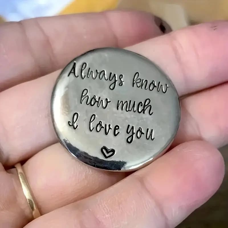 Cross-border Temu hot seller, stainless steel pocket coin, love you first choice stainless steel decision lucky coin, engraved gift