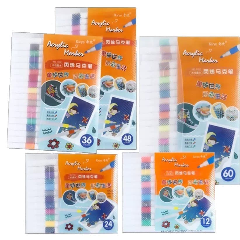 Acrylic Marker Pen for Art Painting DIY Graffiti, Waterproof Quick-Drying Marker with Large Capacity and No Bleed-Through