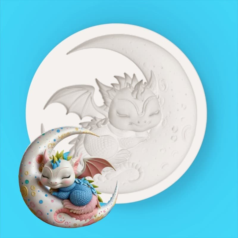 Cute Sleeping Dragon Silicone Mold DIY Handmade 3D Decorative Ornament 18208