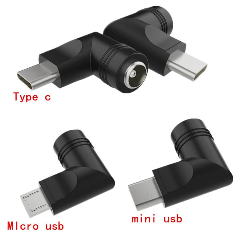Android Type-C to Micro USB Male to DC Plug 5.5*2.1mm Female Adapter, 5V Interface