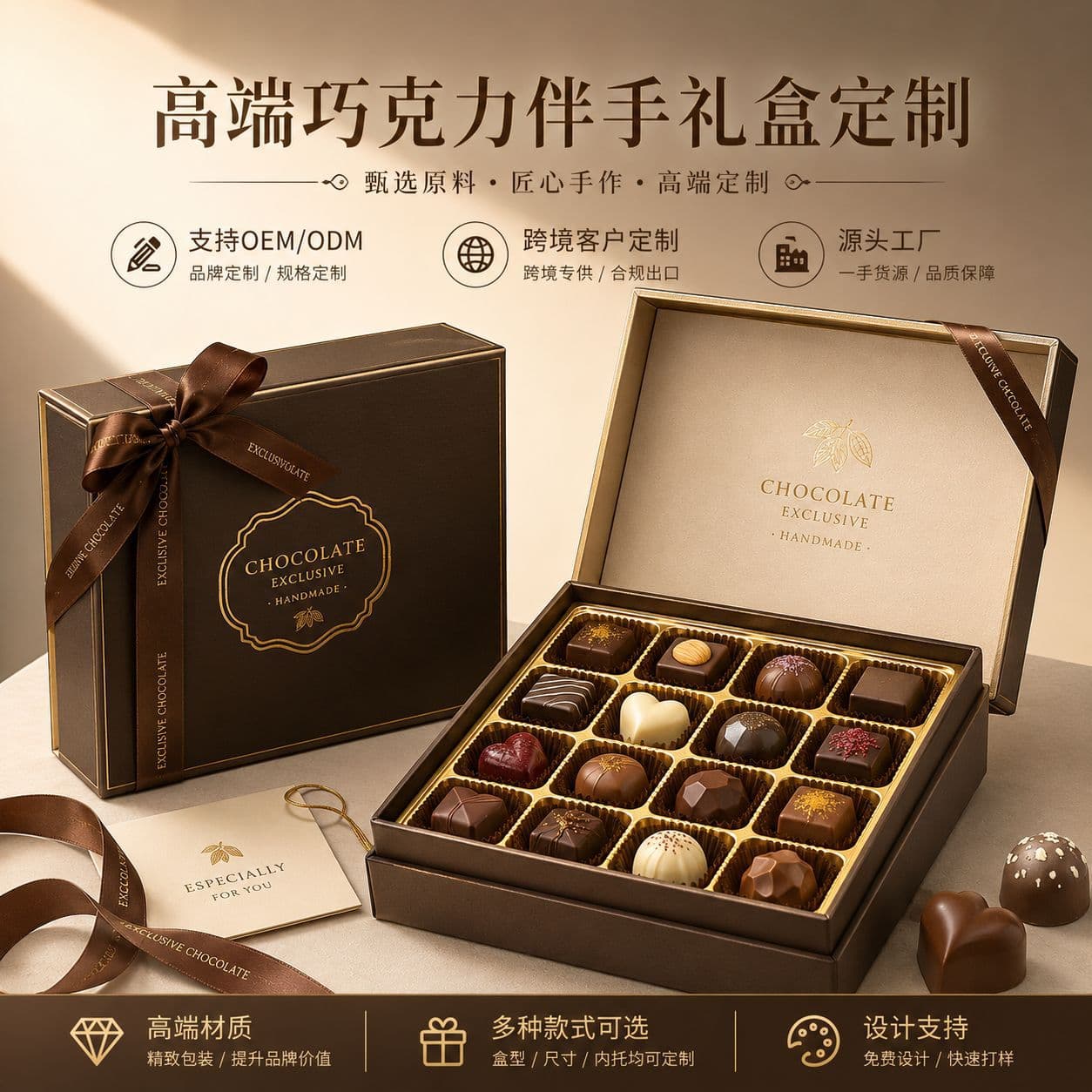 Cross-border Trade Chocolate Gift Box Customization Premium Souvenir Color Box Custom Factory Direct Supply Packaging Box Customization