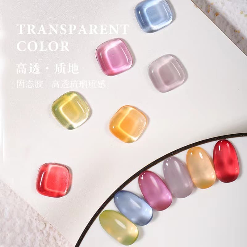 Glass dopamine candy ice transparent color 2024 new 16-color solid nail polish glue eye shadow palette for nail salons