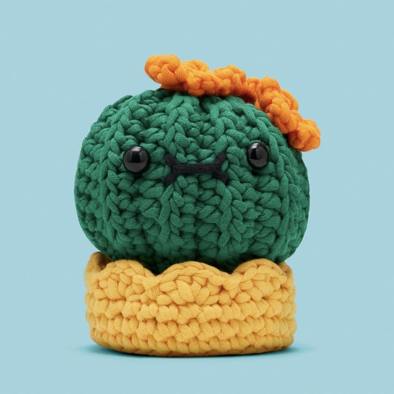 Cross-border best-selling DIY knitting and crochet cactus flower tray kit for beginners with English tutorial videos