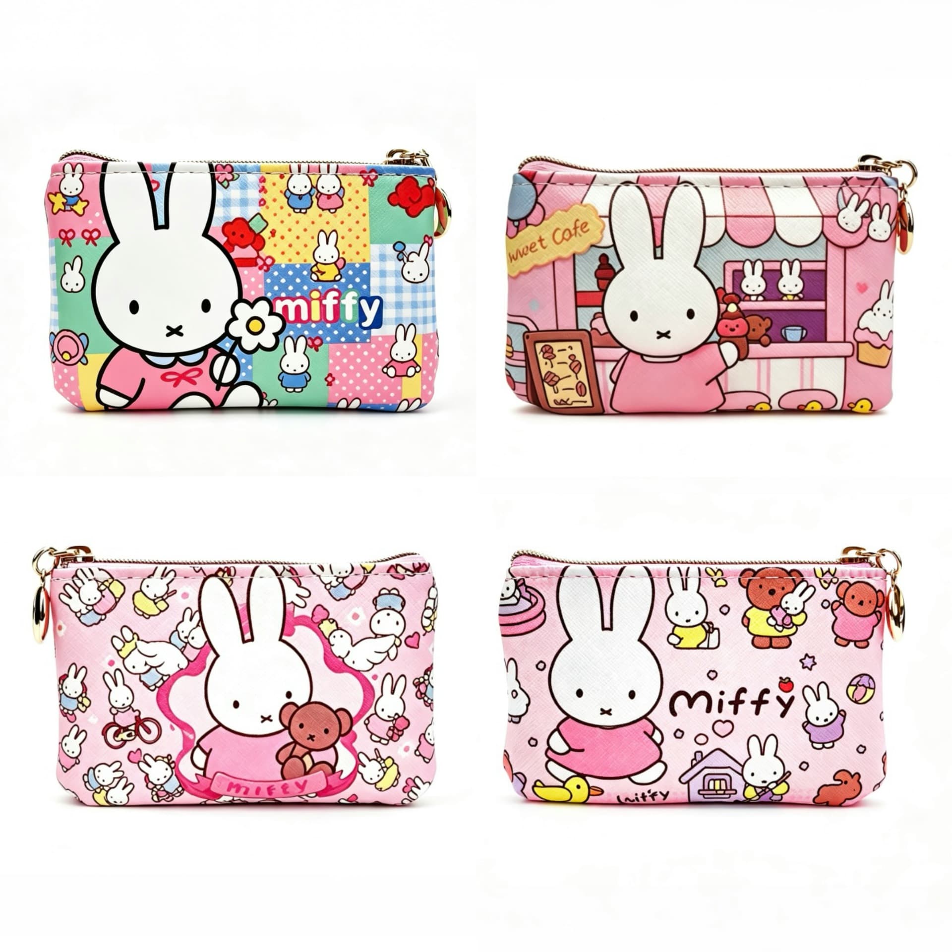 Coin Purse Cartoon Animal Pattern Card Holder Small Item Organizer Cute Zipper Creative Wallet