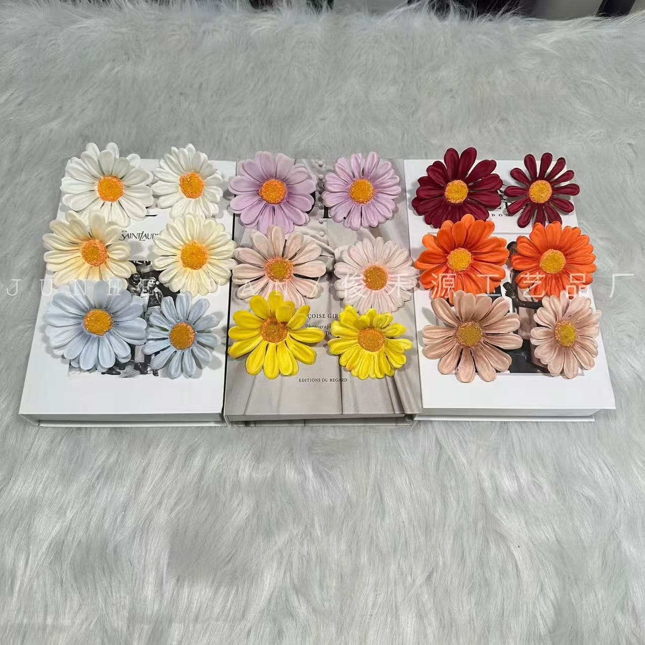 Simulated Sunflower Daisy Flower DIY Hairpin Headdress Wreath Decoration Gift Candy Box Fake Flower Material Flower Wholesale