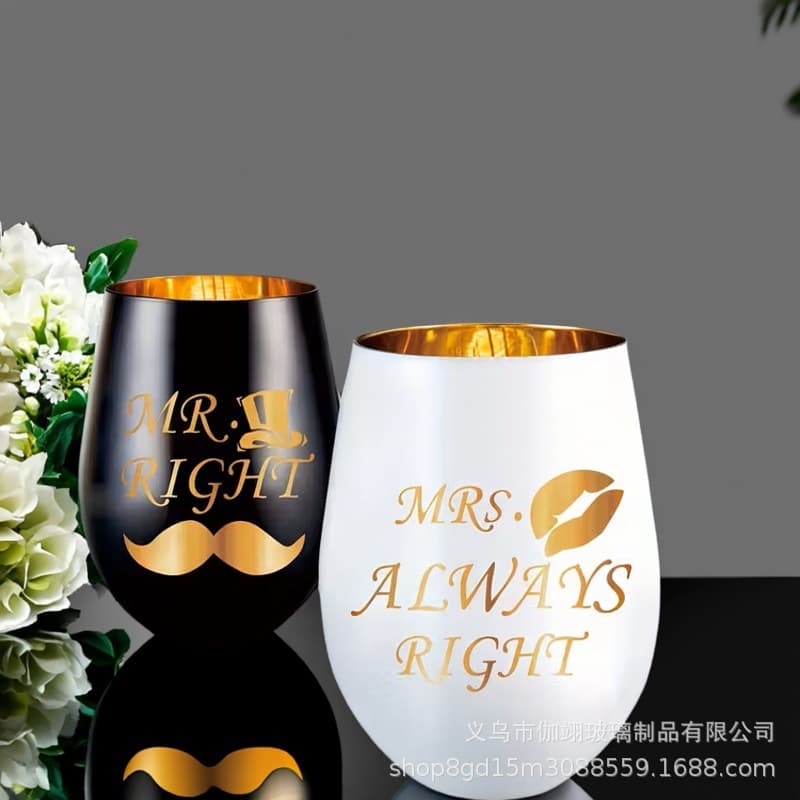 Cross-Border Hot Selling Egg Cup Bedroom Fragrance Trendy Egg-Shaped Glass Cup European-Style Candle Holder Decoration Holiday Gift Customizable