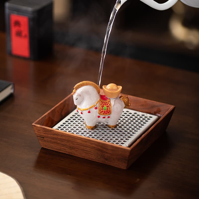 Color-Changing Money Horse Tea Pet Ornament Chinese Style Lucky Tang Horse Tea Table Decoration Tea Set Accessory Premium Tea Pet