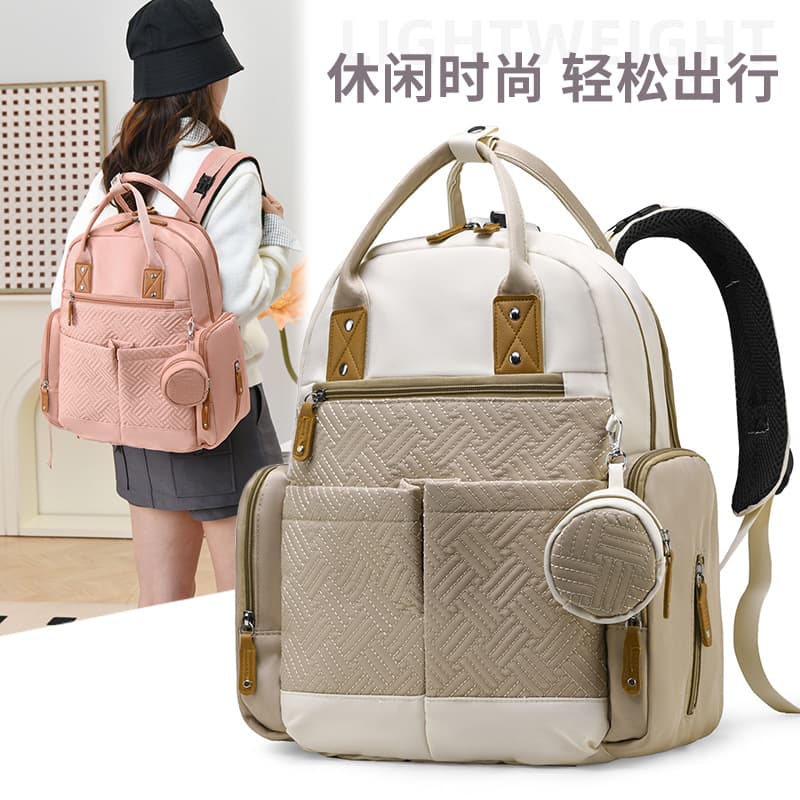 Large-capacity mommy bag, portable, fashionable and convenient mother and baby bag, mother's backpack with baby, bottle insulation mommy bag