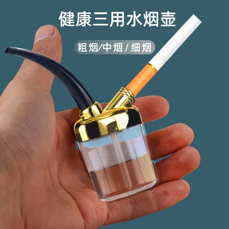 Creative Mini Water Pipe with Three-in-One Mouthpiece for Coarse, Medium, and Fine Tobacco, Premium Healthy Hookah for Men