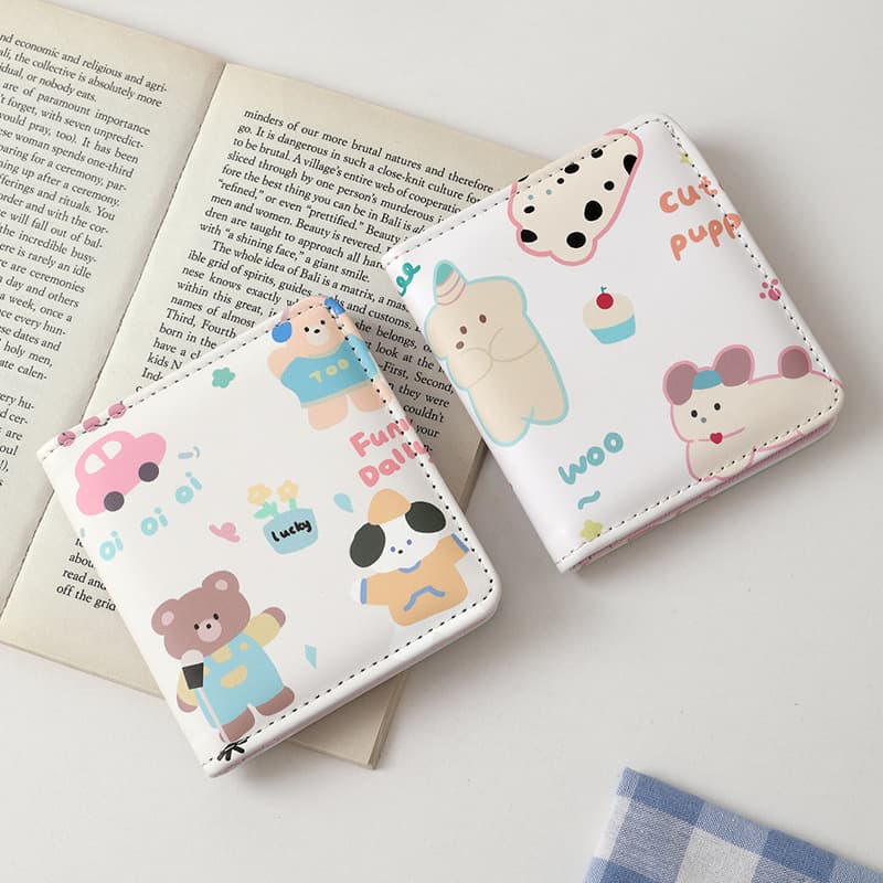 New Fashion Ultra-Thin Short Wallet Large Capacity Women's Japanese RFID Coin Purse Zipper Change Pocket Card Holder Cross-Border