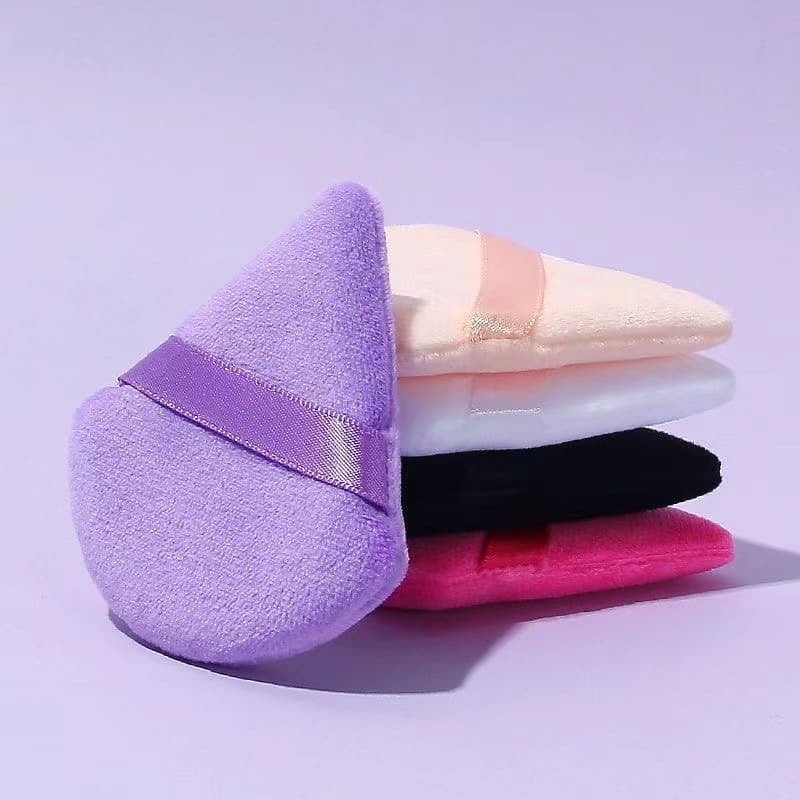 Loose Powder Multi-Color Options Makeup Puff Fan-Shaped Small Triangle Setting Powder Puff No Dead Angle Face Powder Puff Beauty Tool