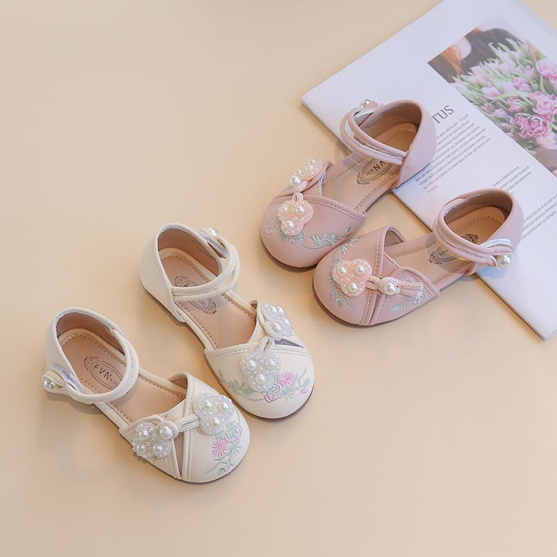Girls' Hanfu Shoes, Summer Chinese-Style Sandals, Children's Shoes to Match Mamian Skirts, Chinese-Style Embroidered Shoes, Ancient Costume Children's Shoes