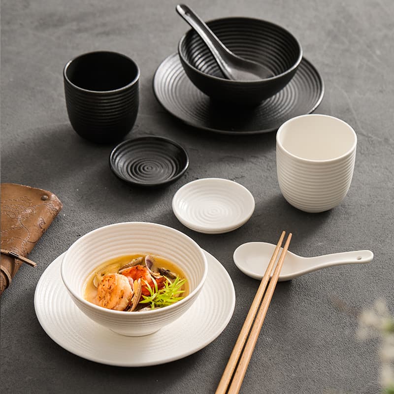 High-temperature calcined thread tableware for one person, wear-resistant and anti-collision, private restaurant single-person serving plate set